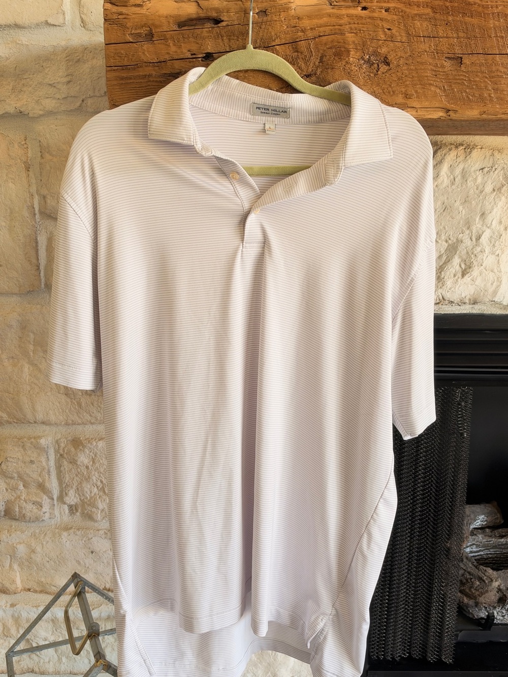Peter Millar Light Purple Striped Short-Sleeve Polo